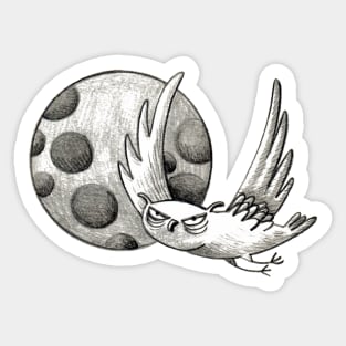 Grumpy Owl - Full Moon - Eagle Owl - Little Owl Sticker